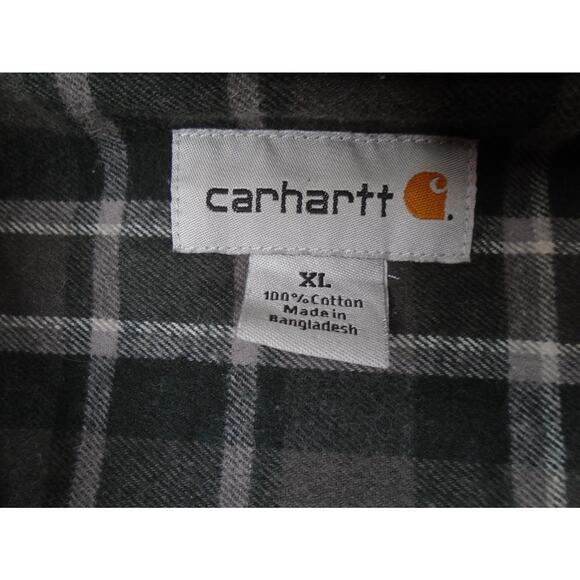 Carhartt Flannel Long Sleeve Shirt Mens XL Green Plaid Original Fit 100122-039 - Picture 4 of 11